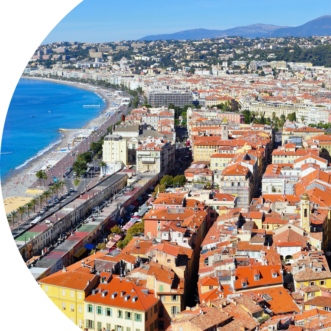 Vue de Nice et de la promenade des Anglais